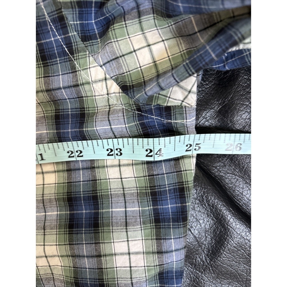 Eddie Bauer Mens Large Blue/Green Plaid Long Sleeve Button Up Shirt Cotton - Picture 5 of 5